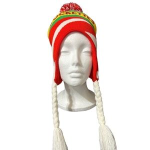 The Radio City Rockettes Adult Christmas Toboggan Beanie EUC OSFM